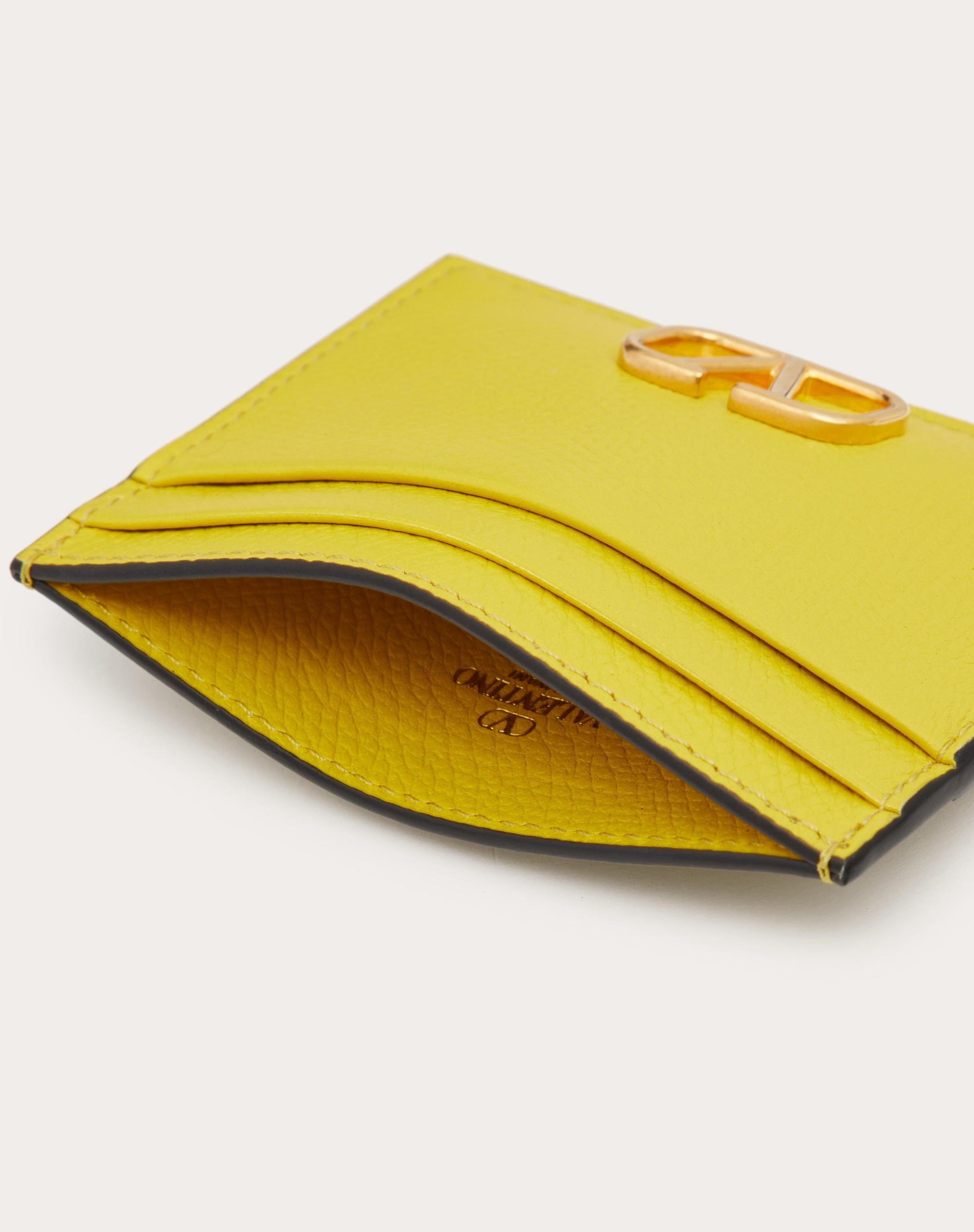 VLOGO SIGNATURE GRAINY CALFSKIN CARDHOLDER - 5