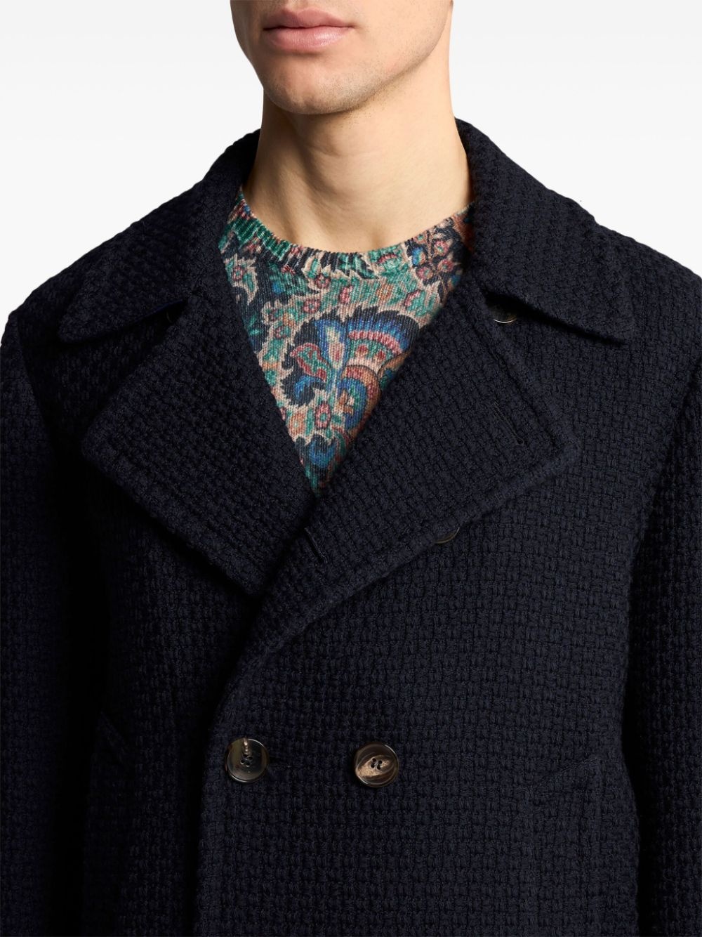 double-breasted wool peacoat - 4