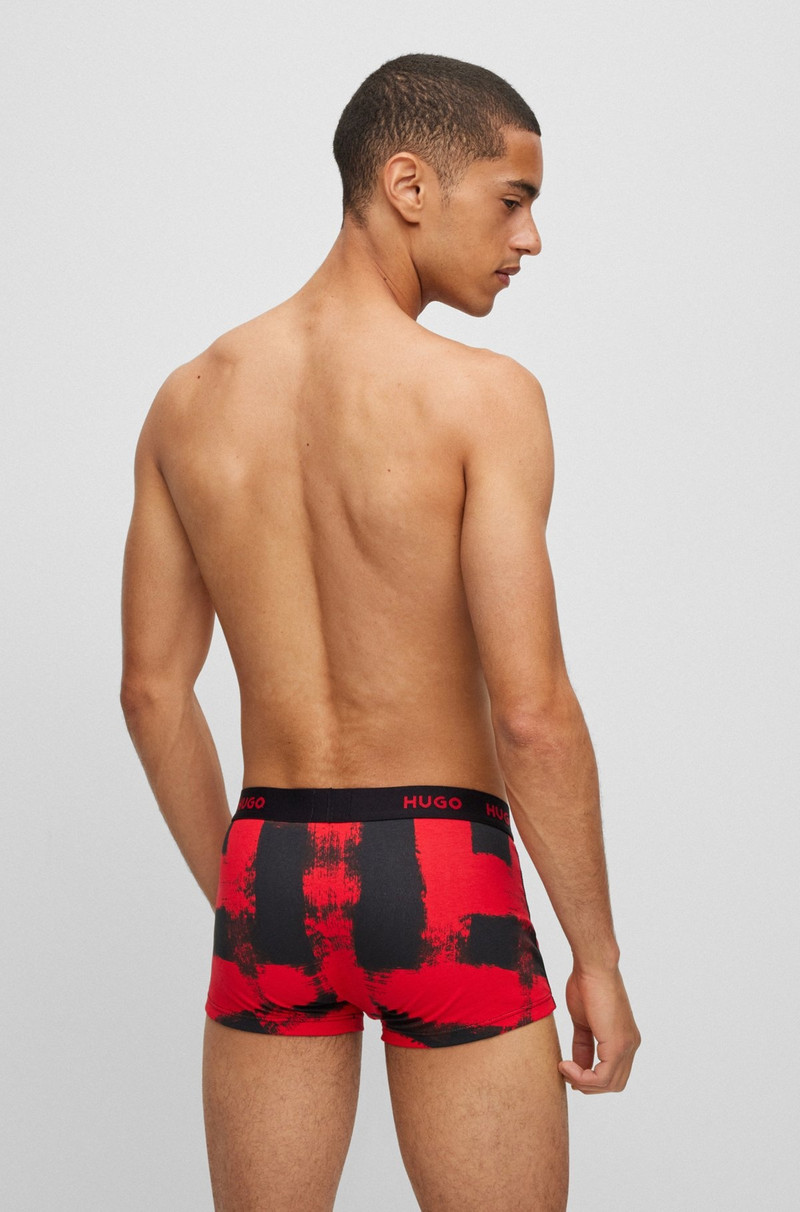 HUGO TRIPLE-PACK OF STRETCH-COTTON TRUNKS WITH LOGO WAISTBANDS outlook