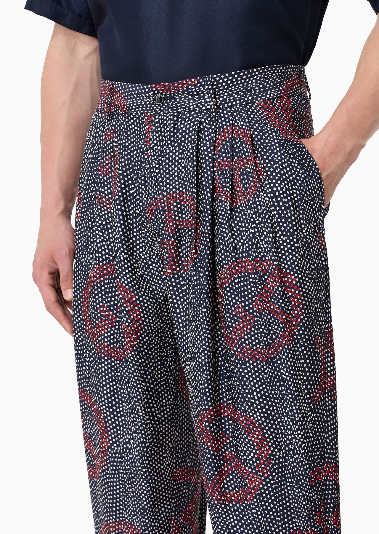 Printed silk trousers with pleats - 5