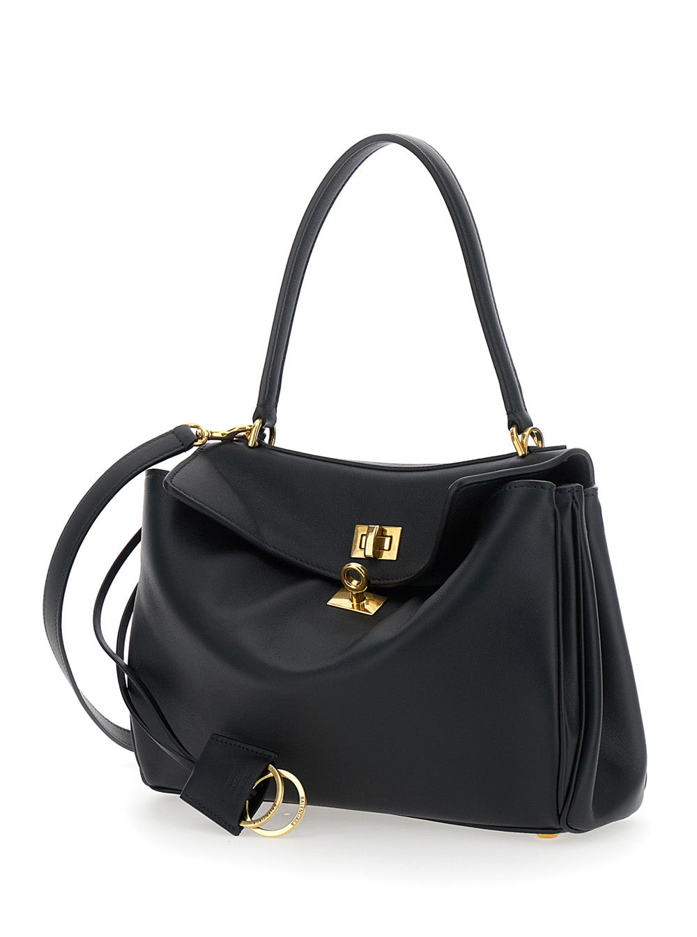 Balenciaga Women 'Small Rodeo' Black Handbag With Detachable Key Holder In Smooth Leather Woman - 2