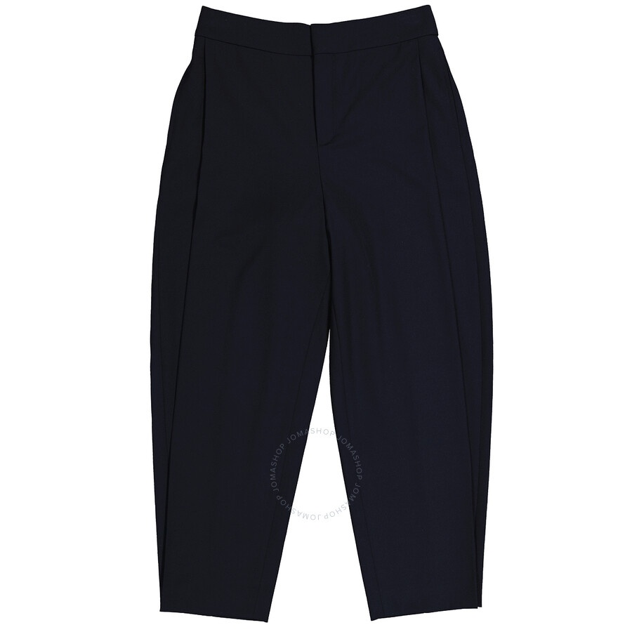 Chloe Blue Cropped Carrot Trousers - 4