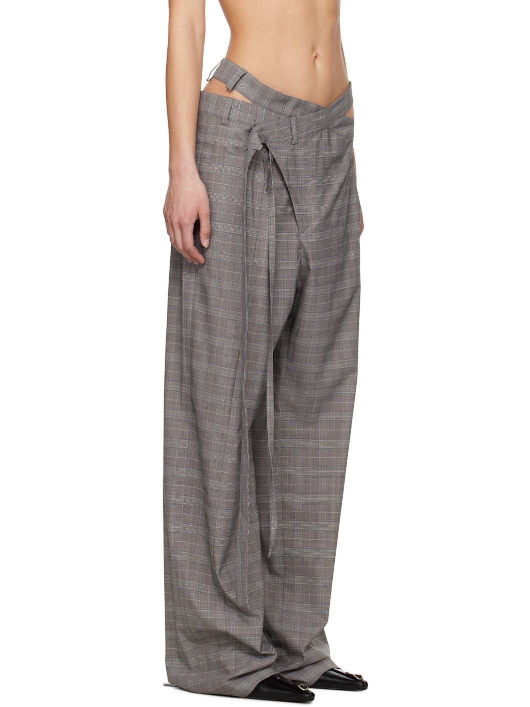 Gray Signature Wrap Suit Trousers - 2