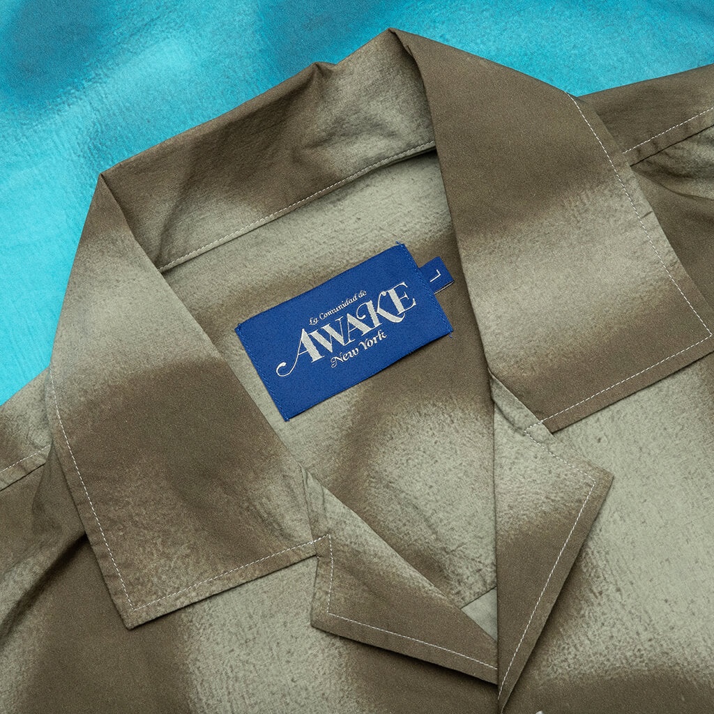 AWAKE NY X MUNDO DIP DYED CAMP SHIRT - BROWN/BLUE - 3