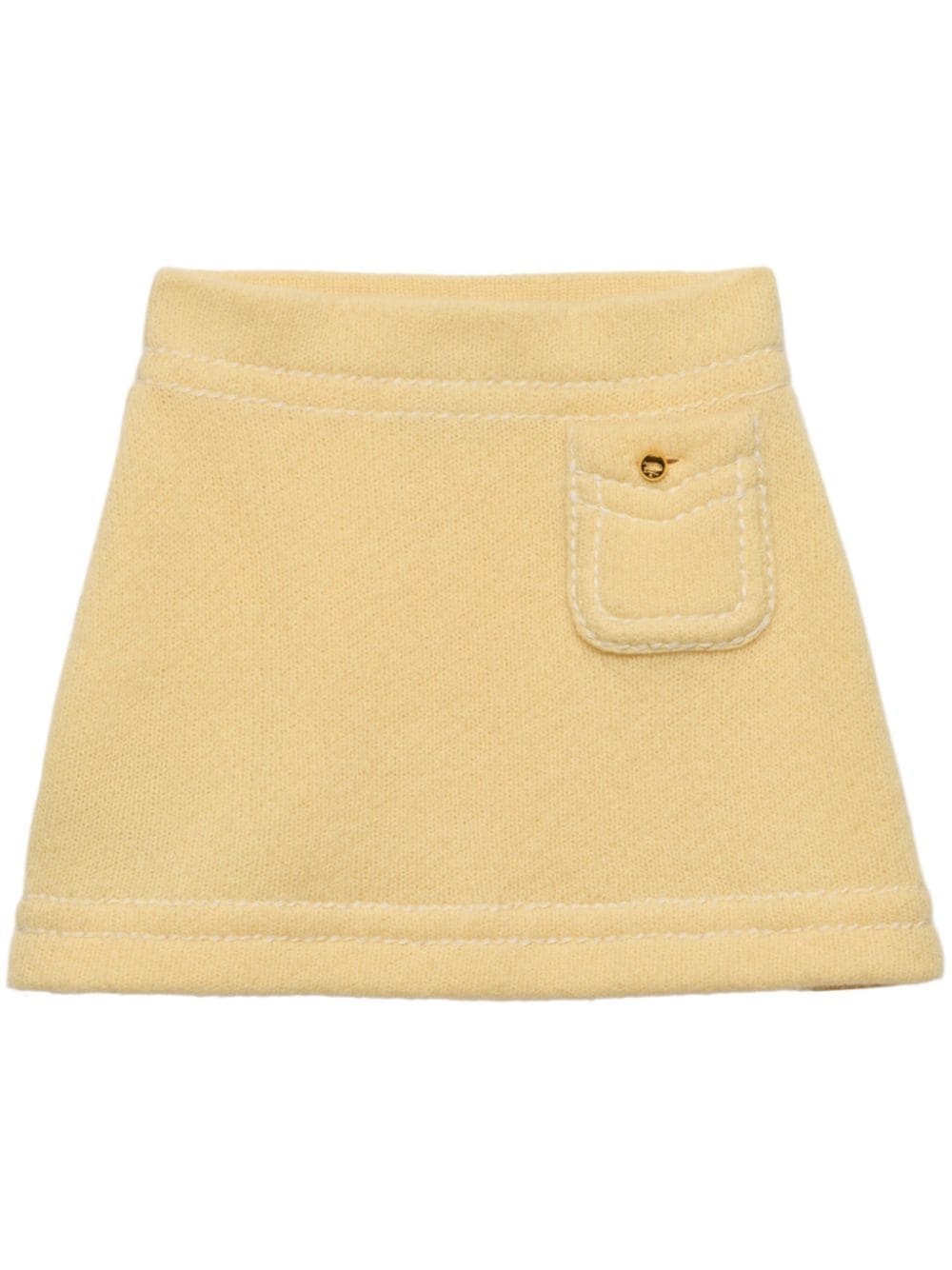 triangle-logo cashmere miniskirt - 1