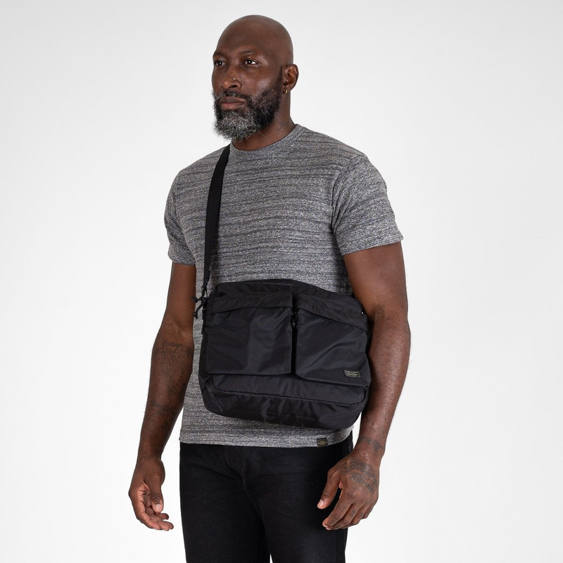 Iron Heart POR-FOR-SHL-BLK Porter - Yoshida & Co. - Force Shoulder Bag - Black outlook