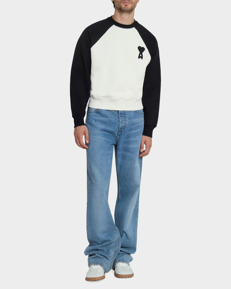 AMI Paris Boxy Crochet Ami De Coeur Raglan Sweatshirt outlook