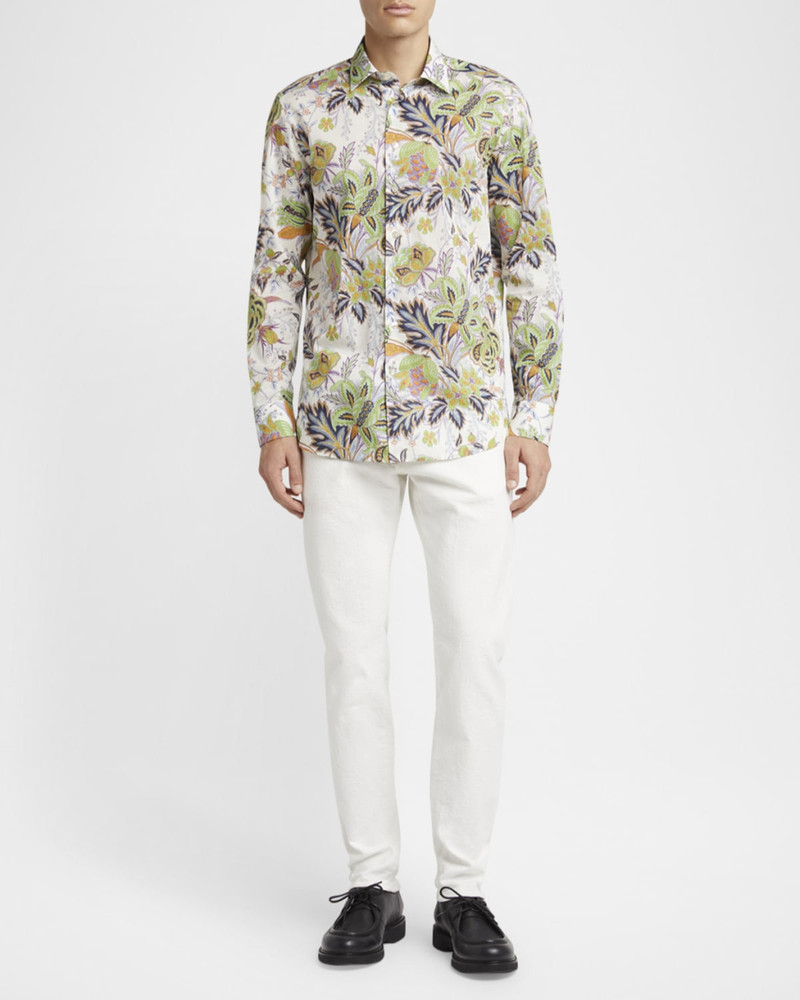 Etro Men's Cotton Floral Palm Sport Shirt outlook