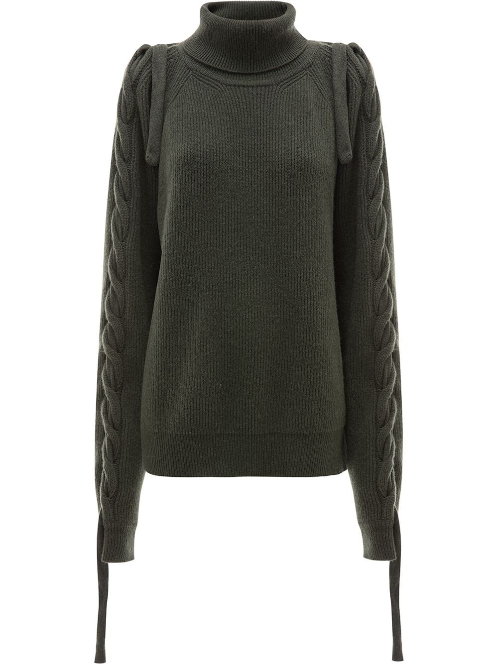 cable insert turtle neck jumper - 1