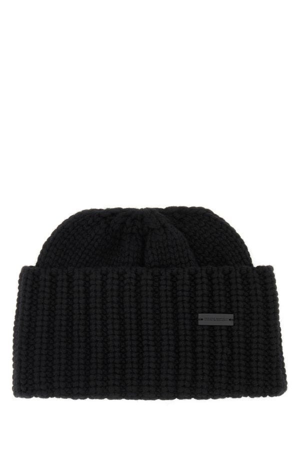 ニットキャップ・ビーニー SAINT LAURENT Black Cashmere Beanie Hat SAINT LAURENT Ribbed cashmere beanie | NET-A-PORTER