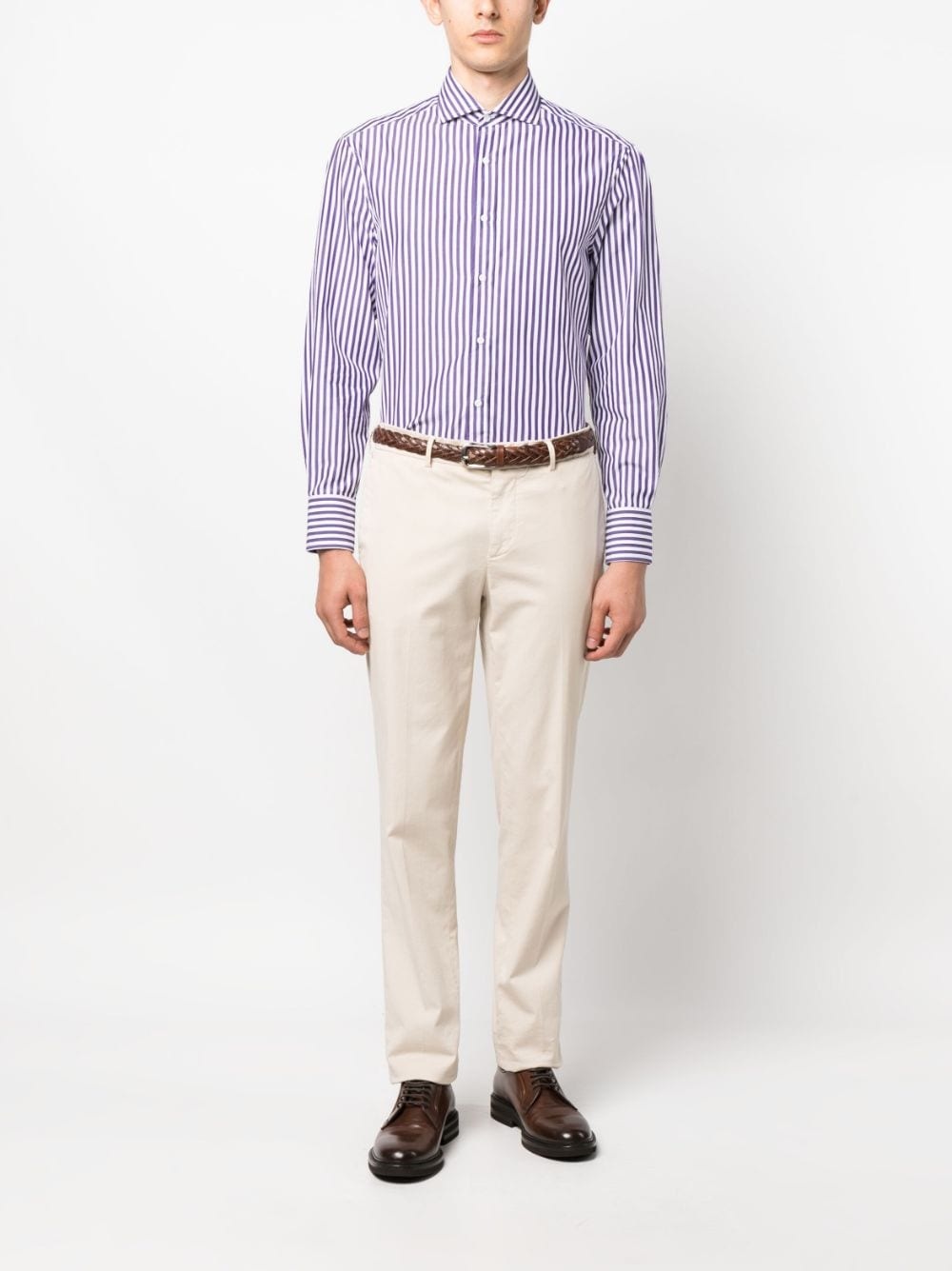 striped long-sleeve cotton shirt - 2