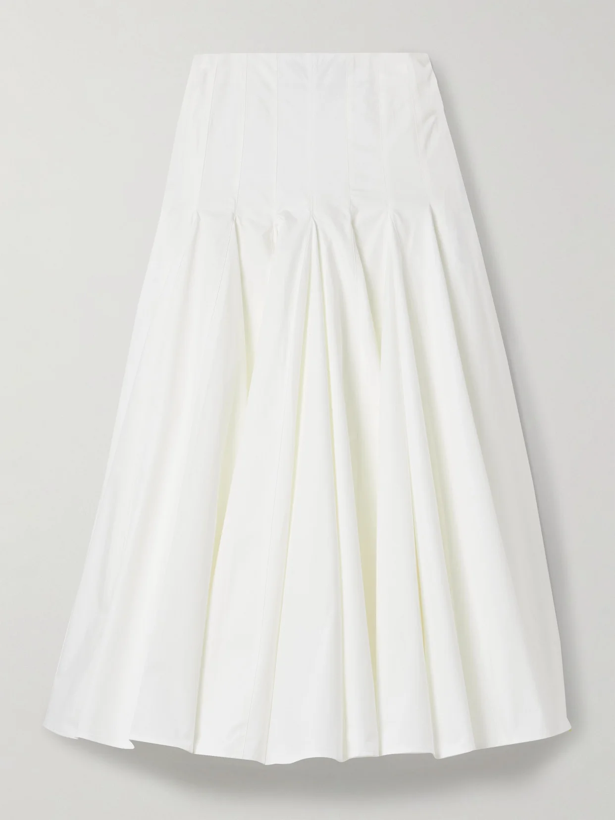 Triana Pleated Cotton-poplin Midi Skirt - 1