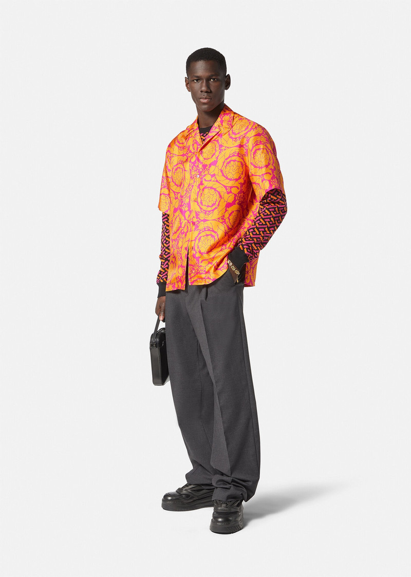 VERSACE Barocco Silhouette Silk Shirt outlook
