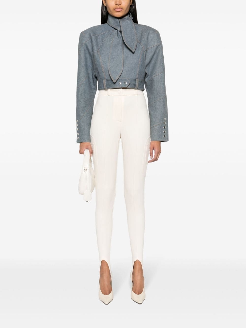 pressed-crease high-waist trousers - 2