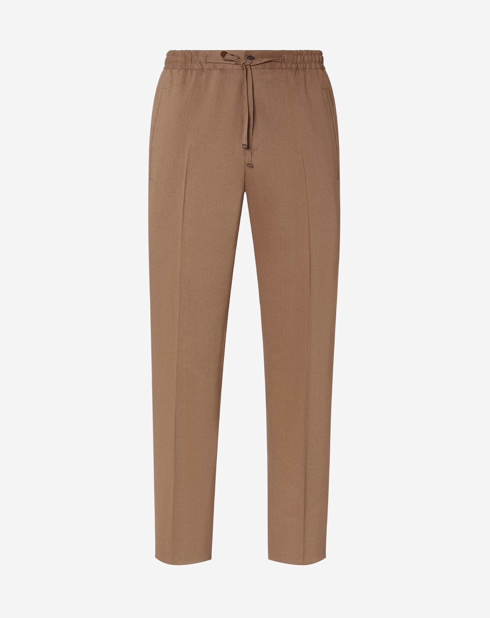 Beige linen, wool and mohair trousers - 1