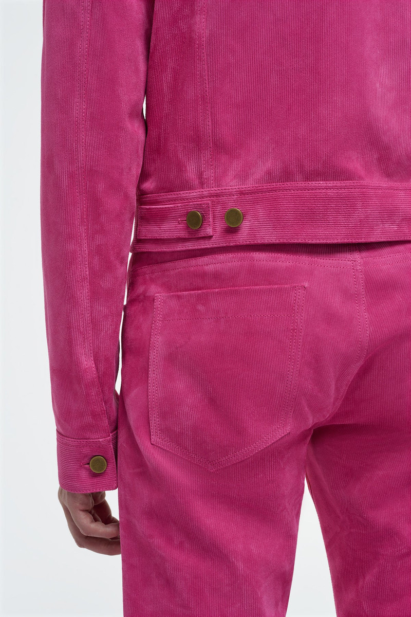 Anthony Five Pocket Pant in Fuschia Suede Corduroy 6