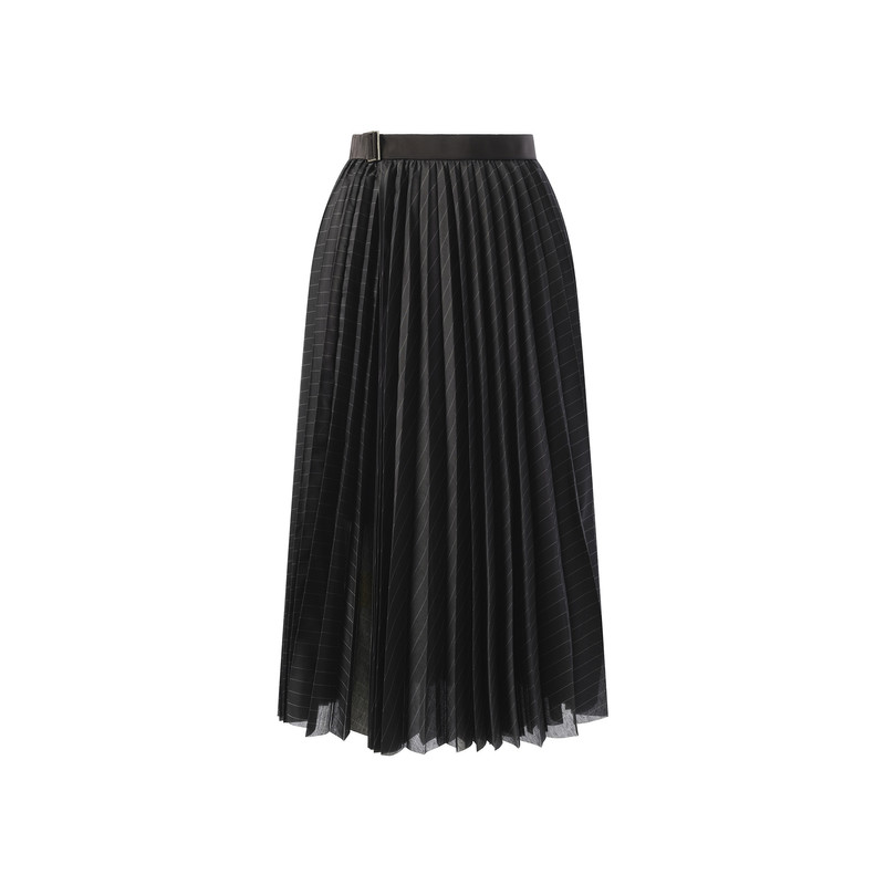 sacai Spun Organza Skirt in Black Stripe outlook