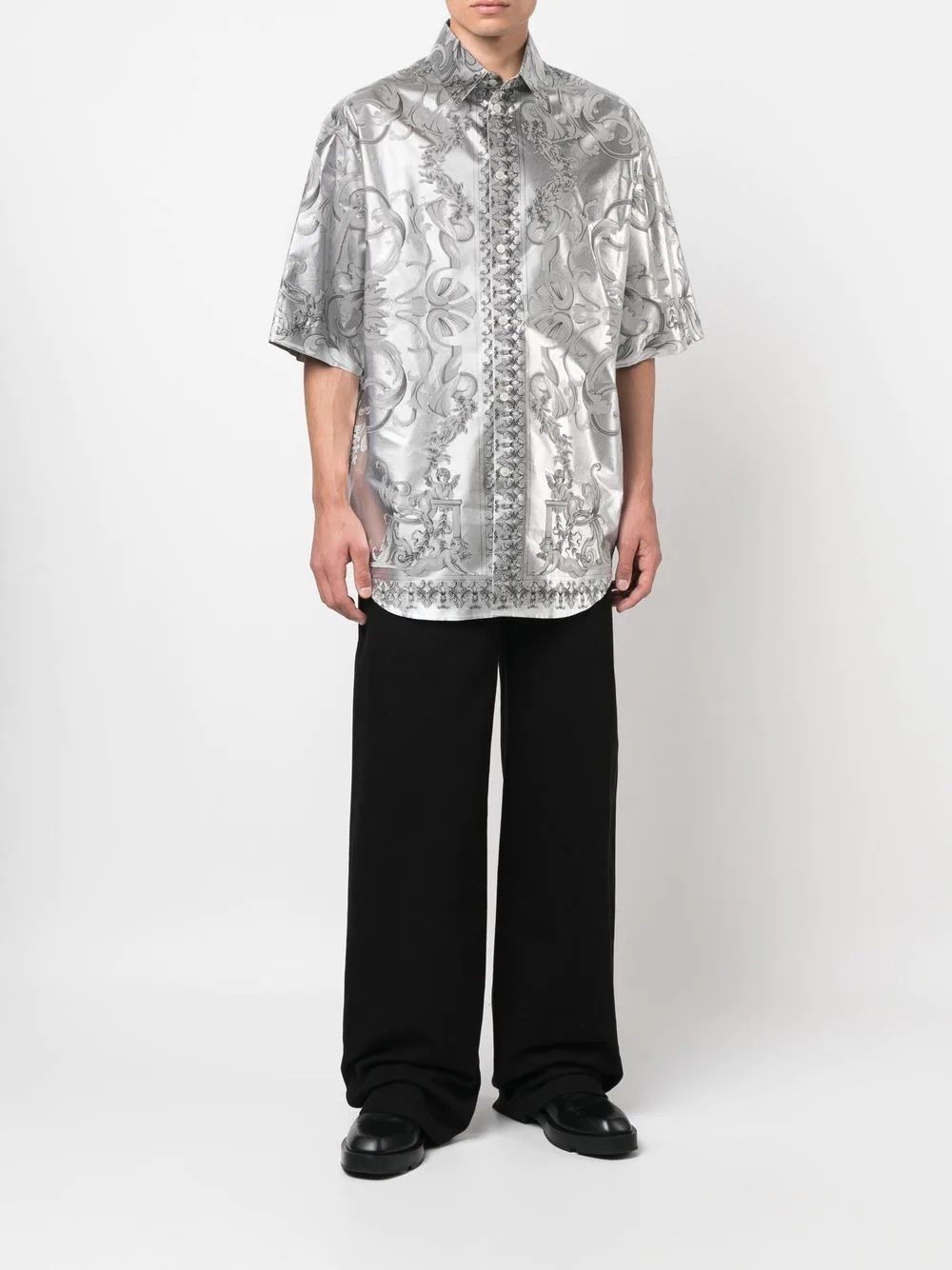 Silver Baroque silk shirt - 2