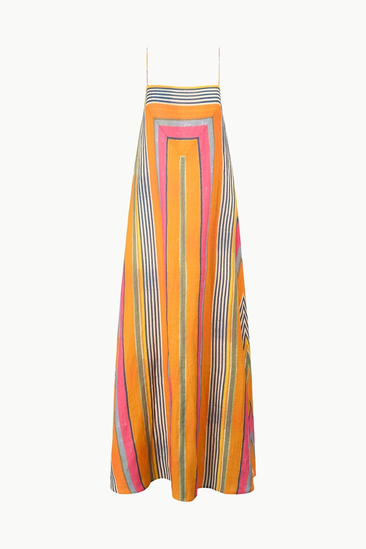 STAUD LAURA DRESS MULTI BAYADERE STRIPE - 1