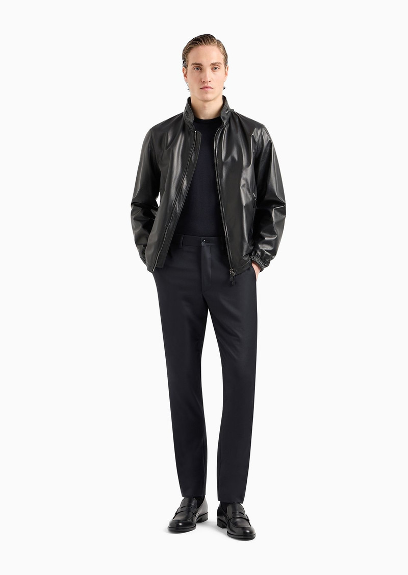 GIORGIO ARMANI Flat-front trousers in wool and cashmere gabardine outlook