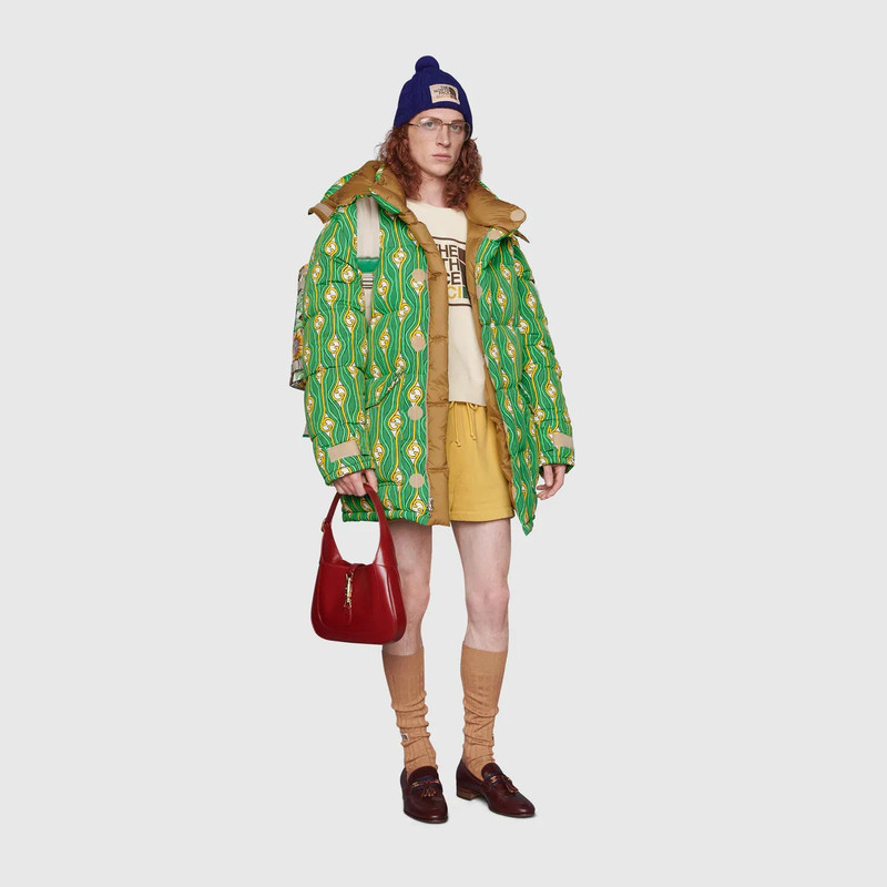 GUCCI The North Face x Gucci Web print cotton shorts outlook