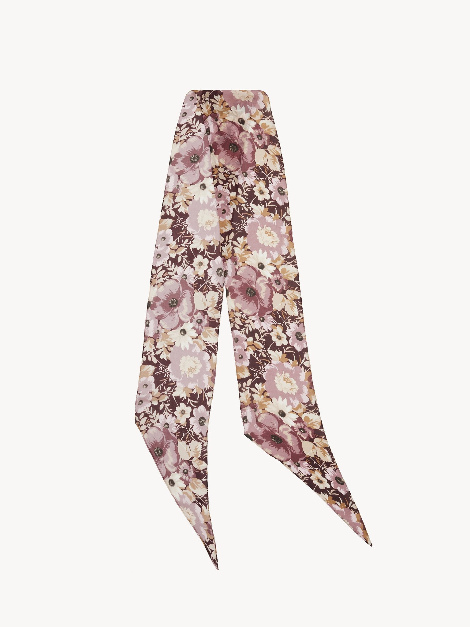 THE CHLOÉ ROSES BANDEAU SCARF IN SILK CHARMEUSE - 1