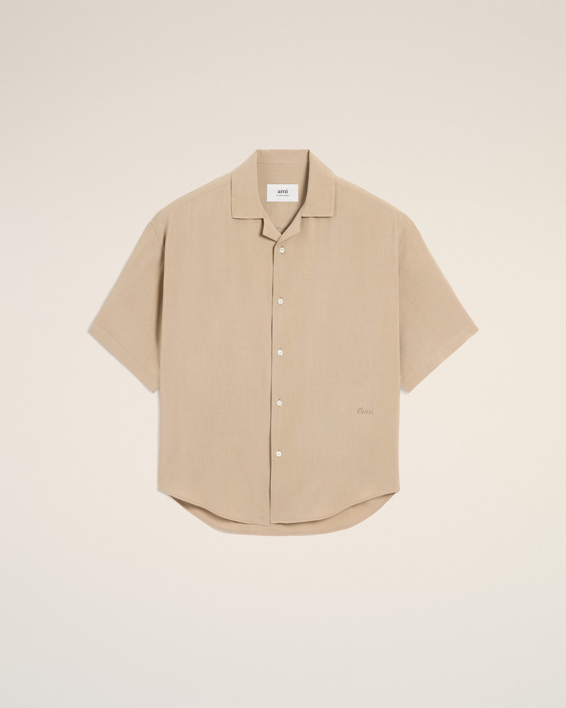 BEIGE AMI CAMP SHORT SLEEVED SHIRT 1