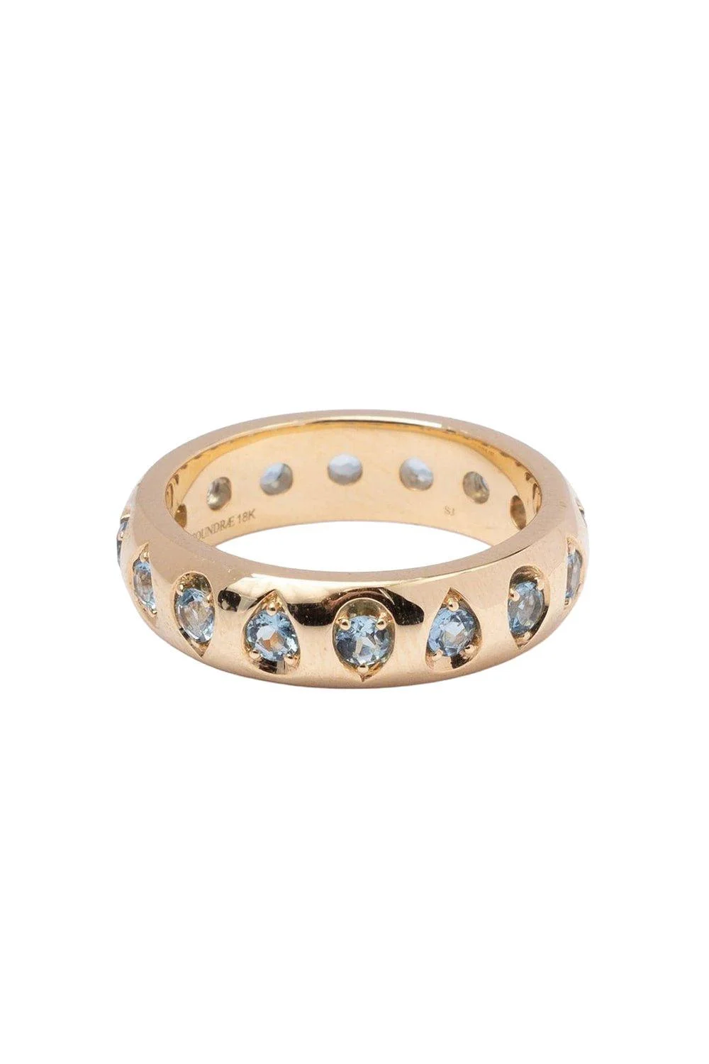 Forever And Always A Pair - Love Aquamarine Gemstone Band - 1