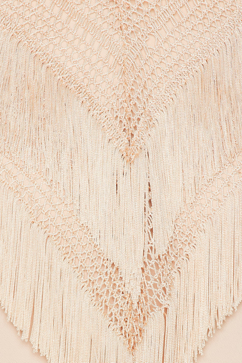 THE ANDAMANE Reina Halter Fringed Dress outlook