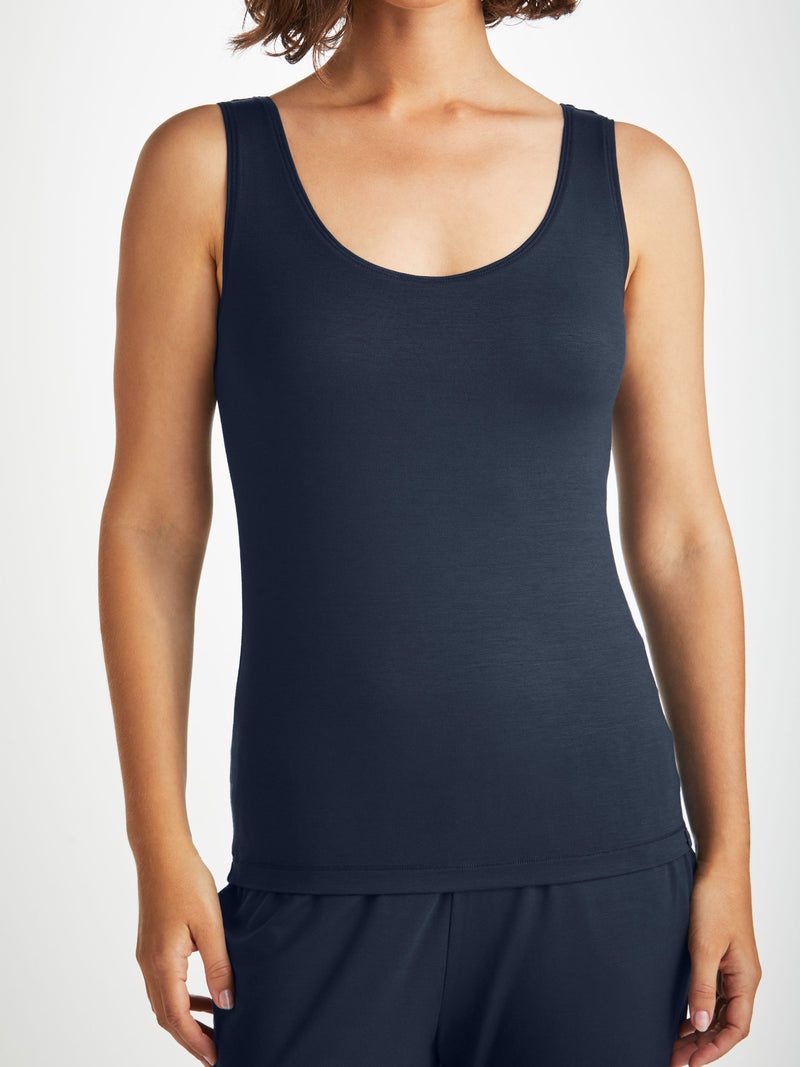 Women's Support Vest Lara Micro Modal Stretch Navy - 6