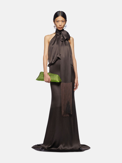 THE ATTICO DARK BROWN LONG DRESS outlook