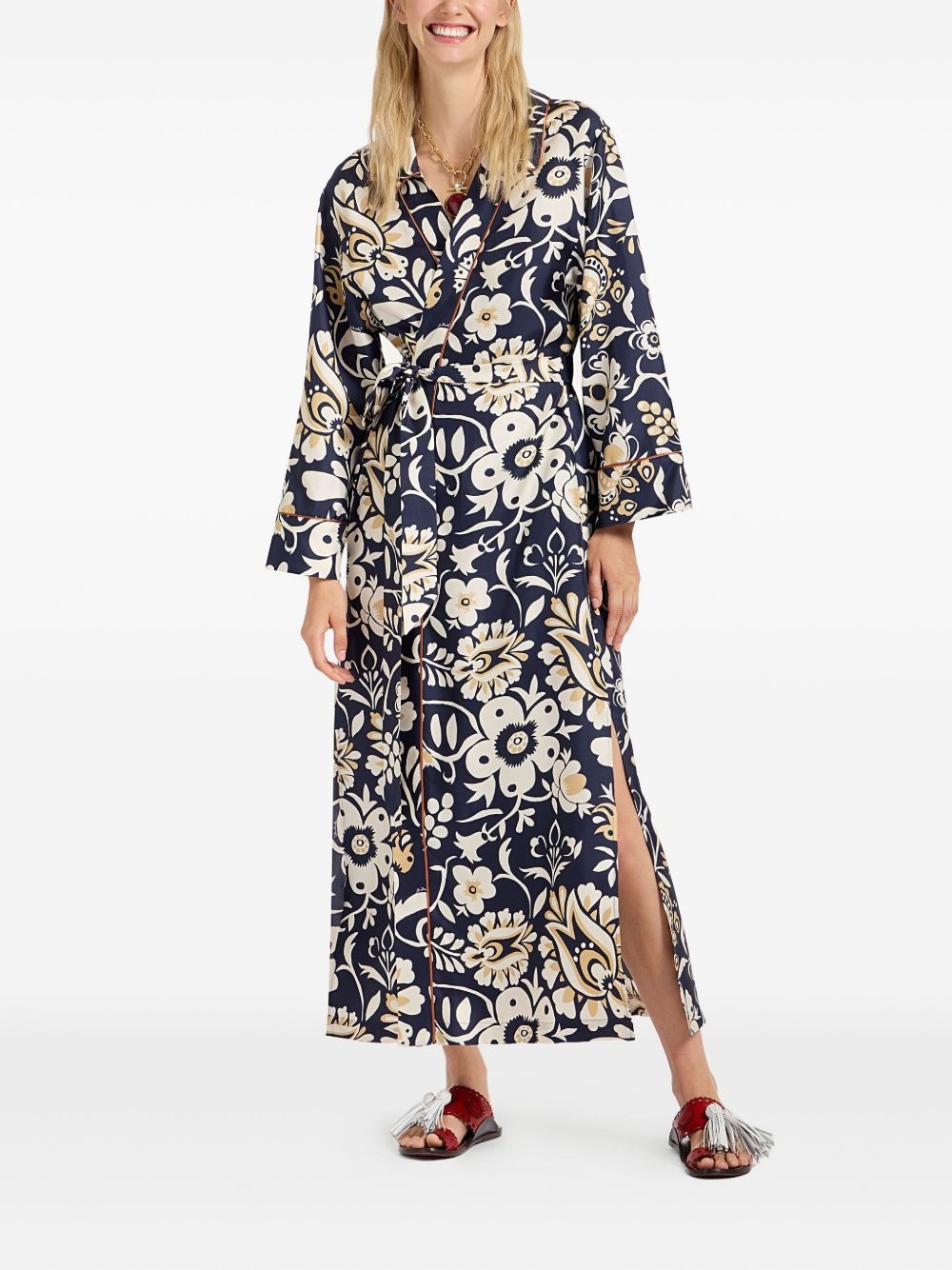 Midnight floral-print wrap dress - 2