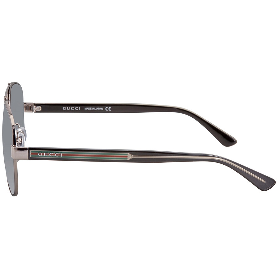 Gucci Polarized Grey Pilot Men's Sunglasses GG0528S 007 63 - 4