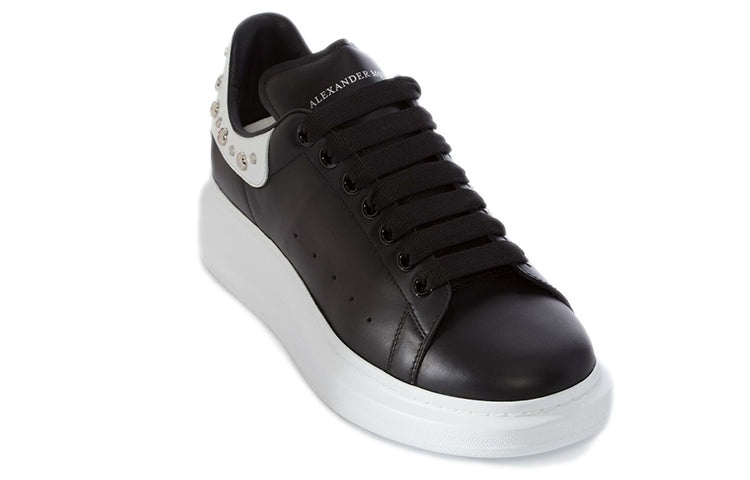 Alexander McQueen Oversized Studded Leather Sneakers 'Black' 485246WHGP51070 - 3