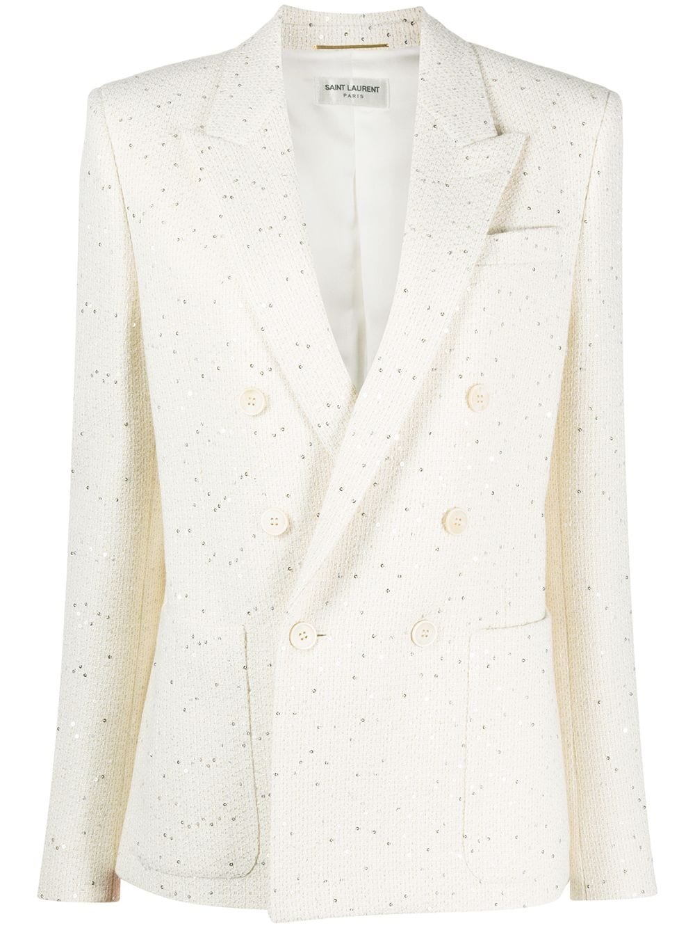 double-breasted sequined blazer - 1