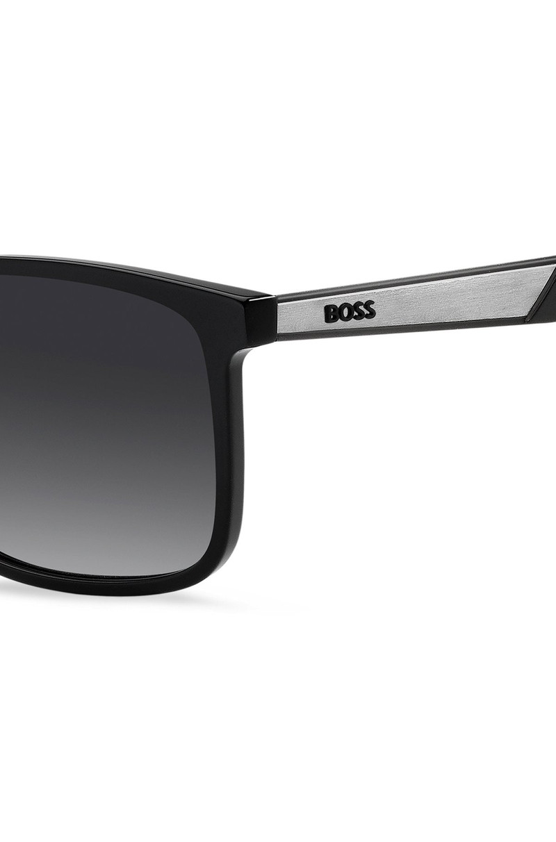 BOSS TEMPLE-LOGO SUNGLASSES IN BLACK ACETATE outlook