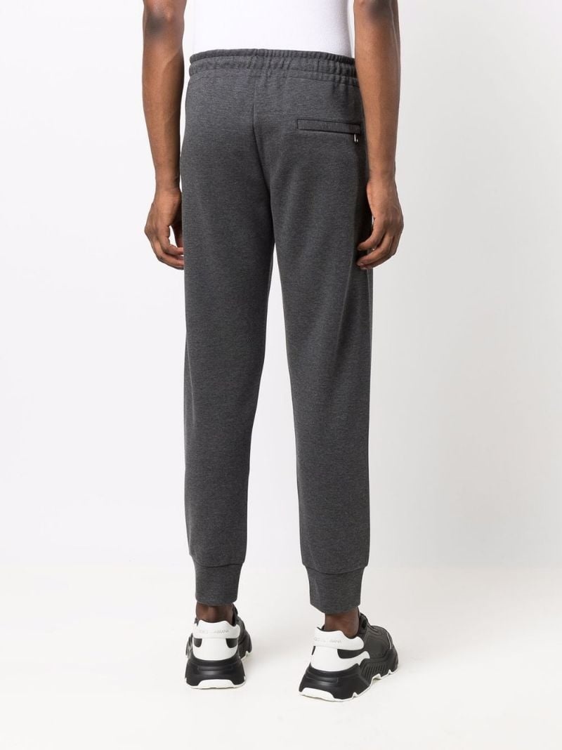 drawstring-waist cotton track trousers - 4