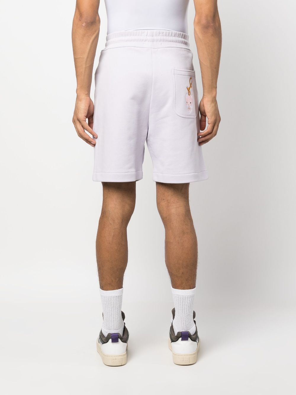drawstring-waist organic-cotton shorts - 4
