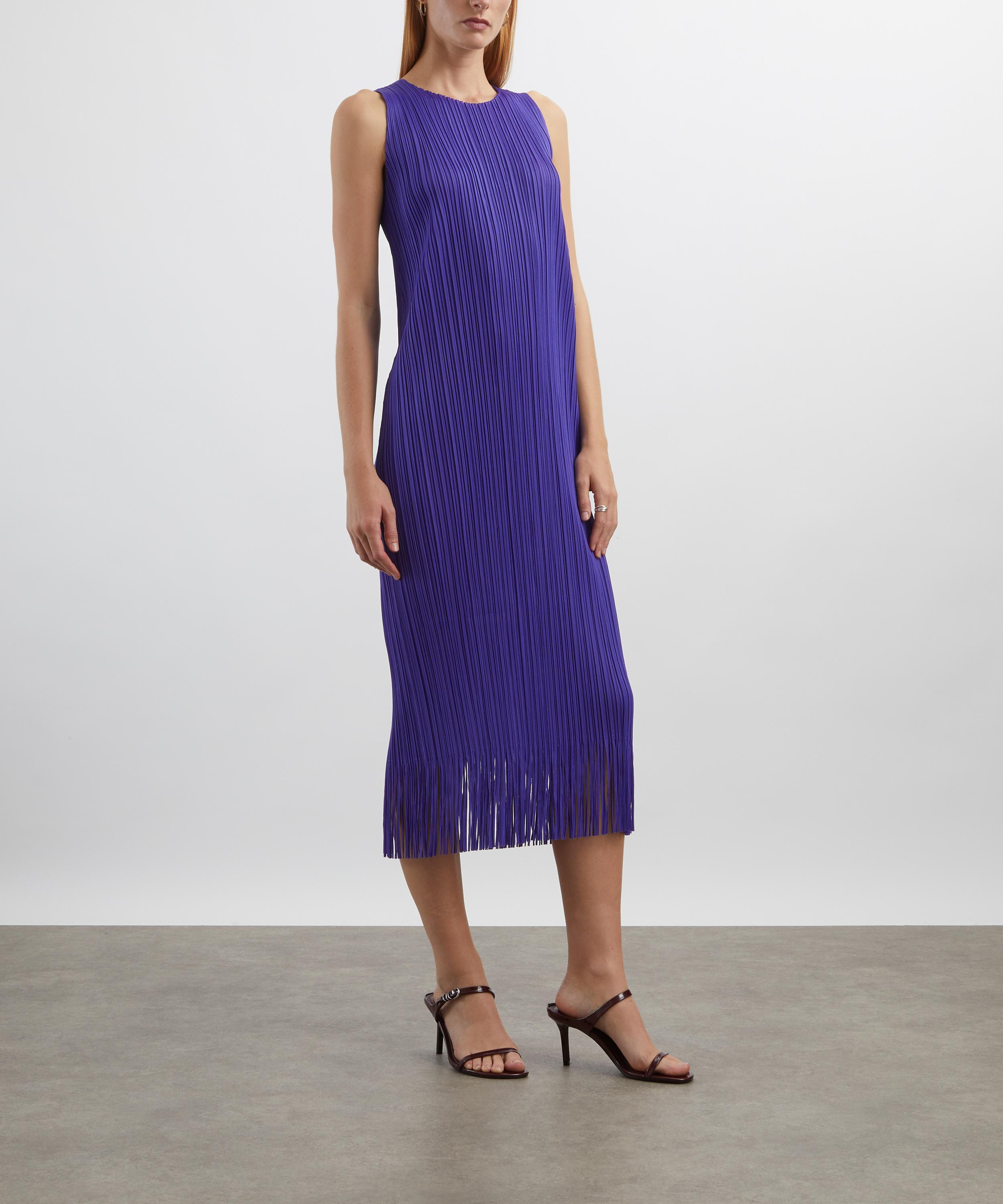WAVE Purple Pleated Midi Dress - 3