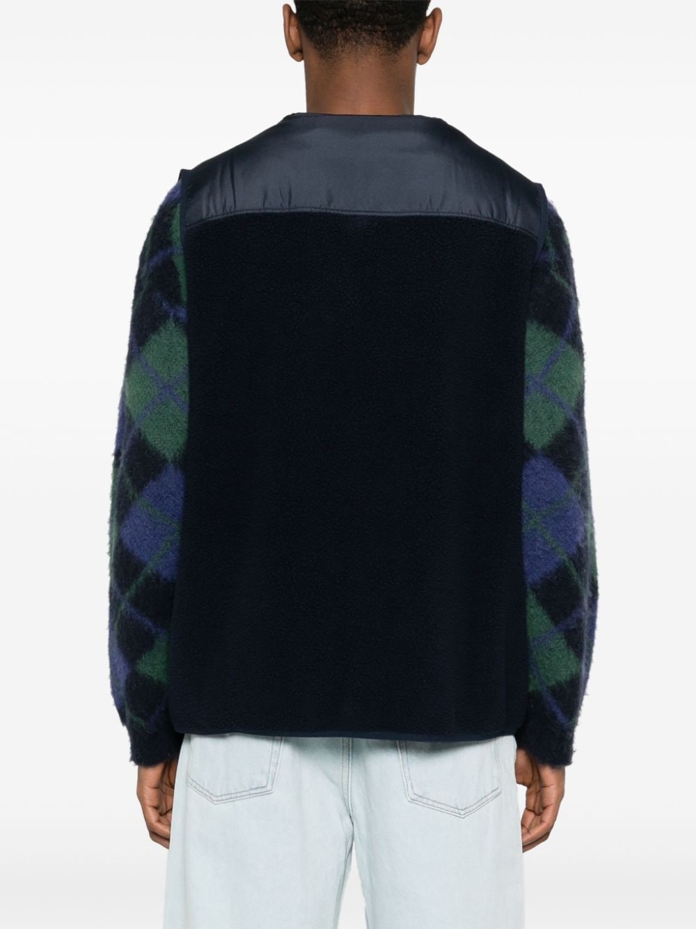 logo-patch fleece vest - 5
