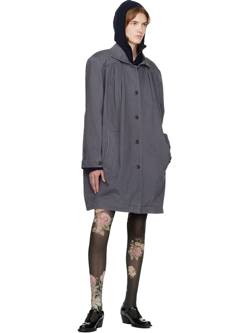 OPEN YY Gray Over Shirred Top Coat outlook