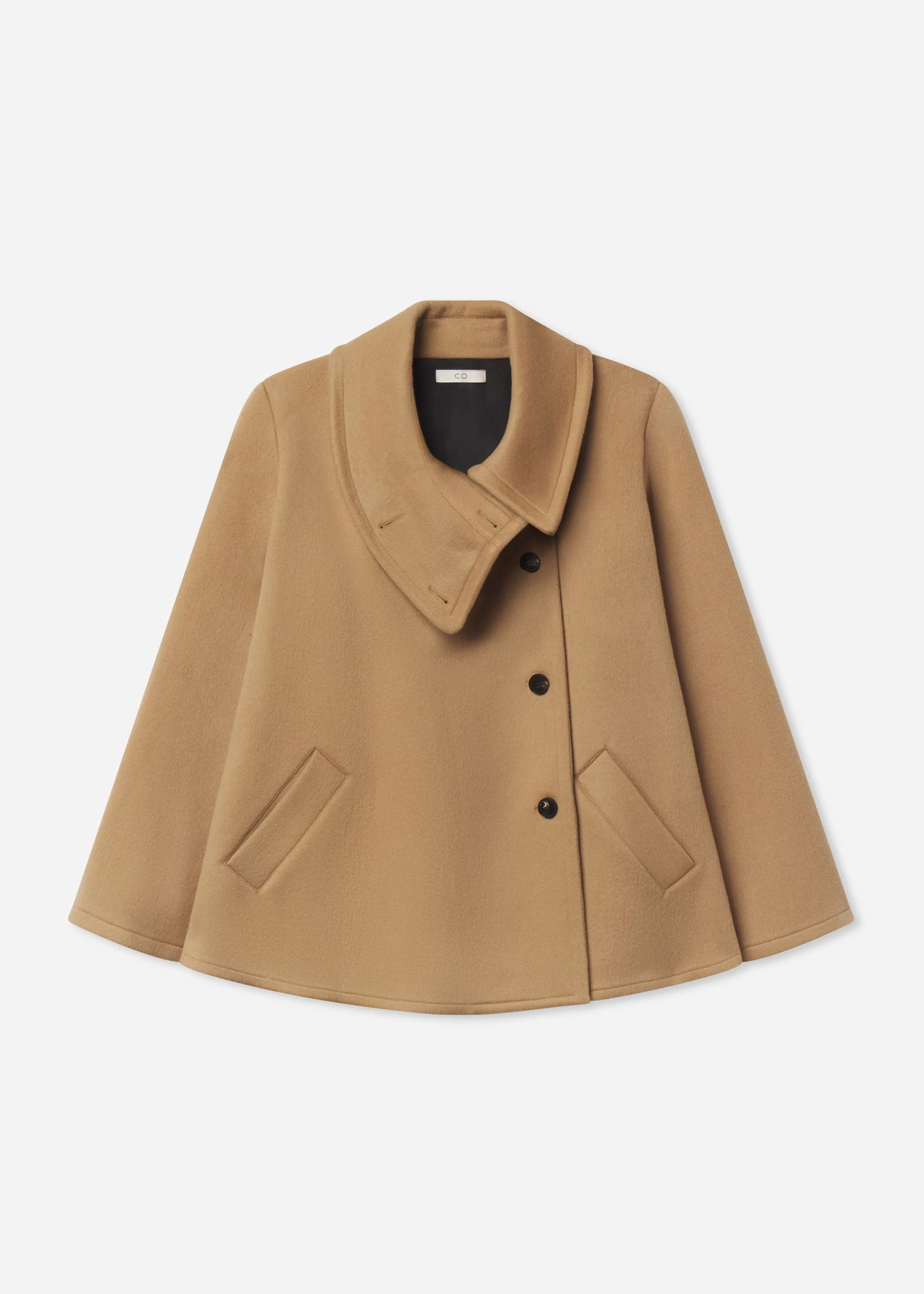 Flying Collar Swing Coat in Wool Cashmere - 1