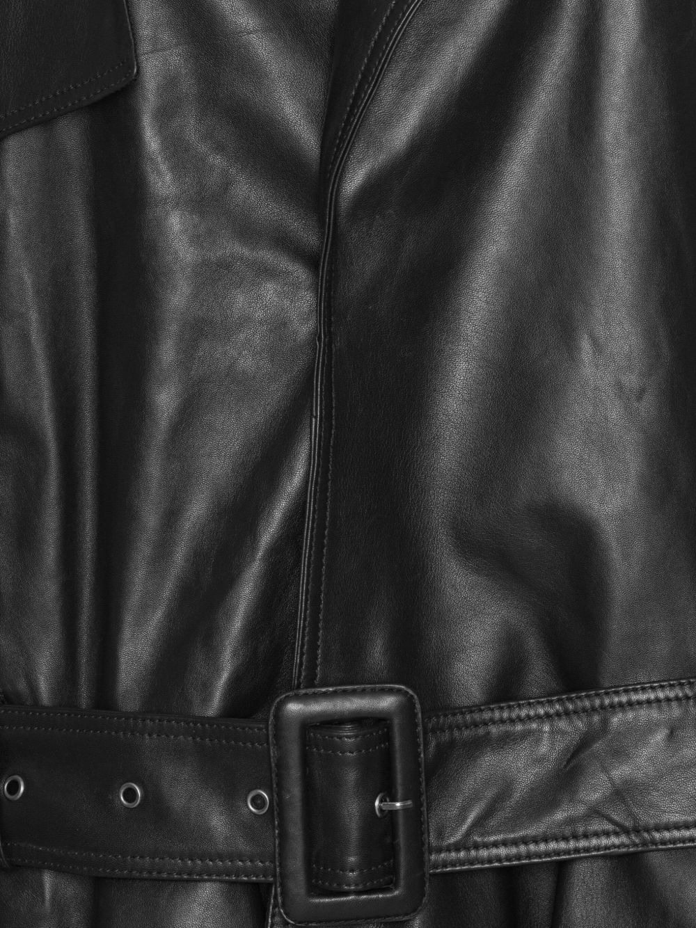 belted ruffle leather jacket - 5
