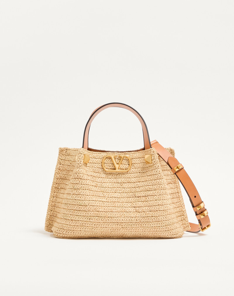 VALENTINO GARAVANI SMALL RAFFIA SHOPPING BAG. 1