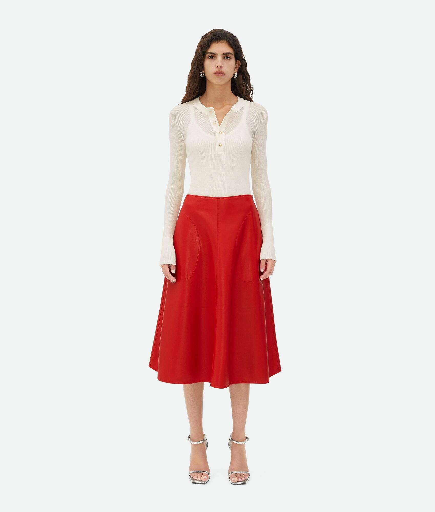 Leather Midi Skirt - 1