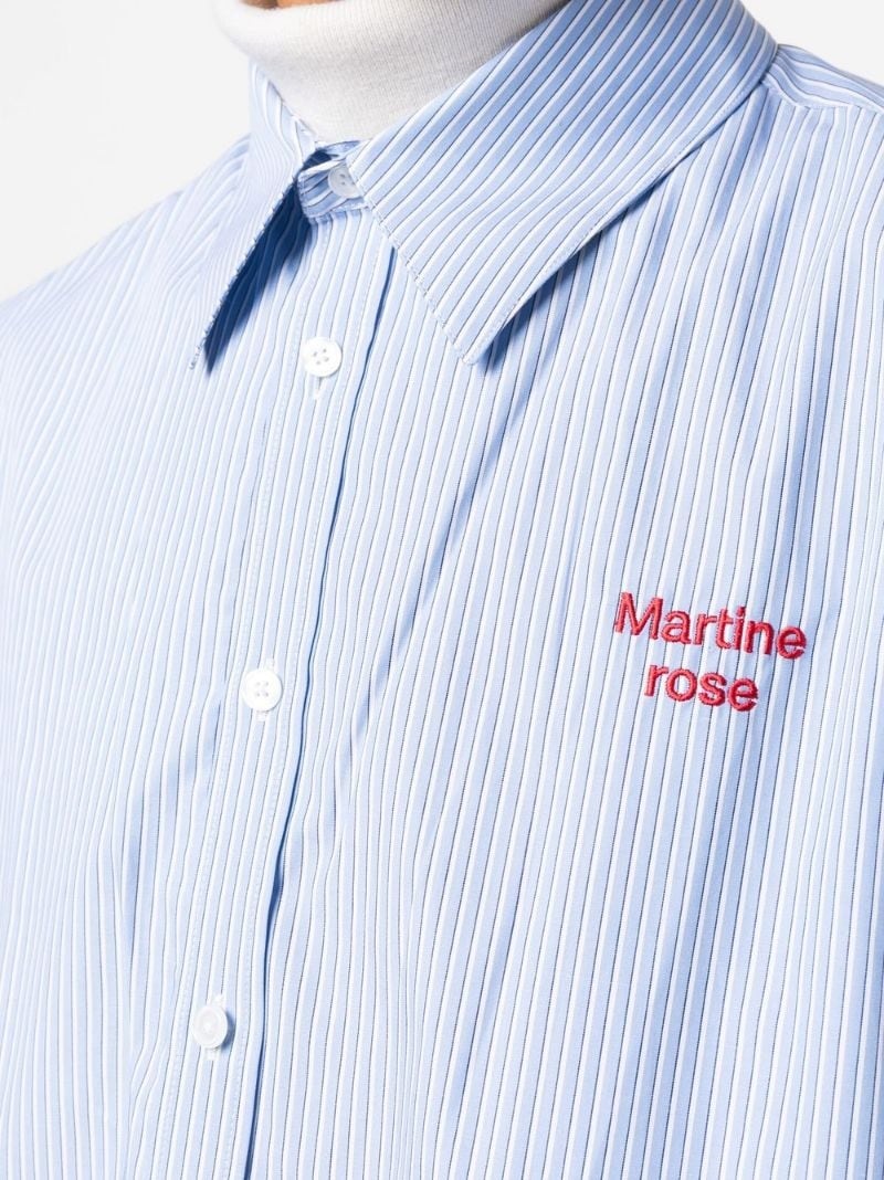 logo striped button-down shirt - 5