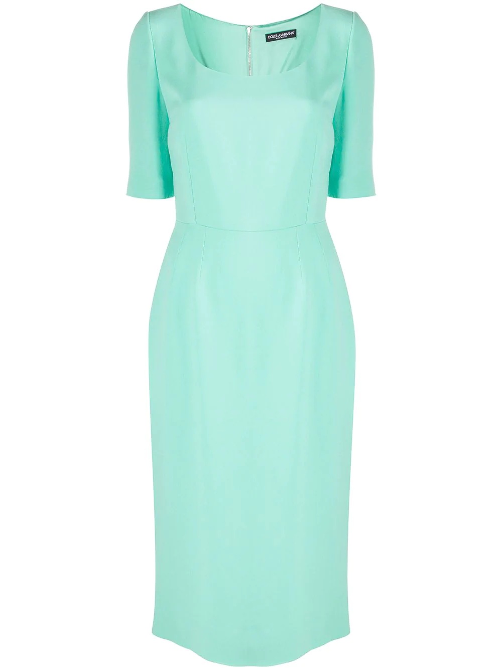 u-neck fitted midi dress - 1