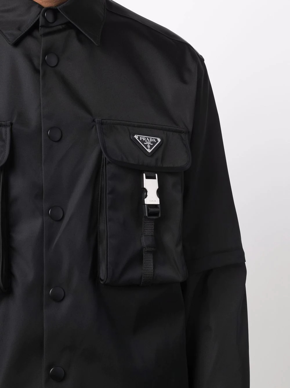 triangle logo buckle-detail shirt - 5