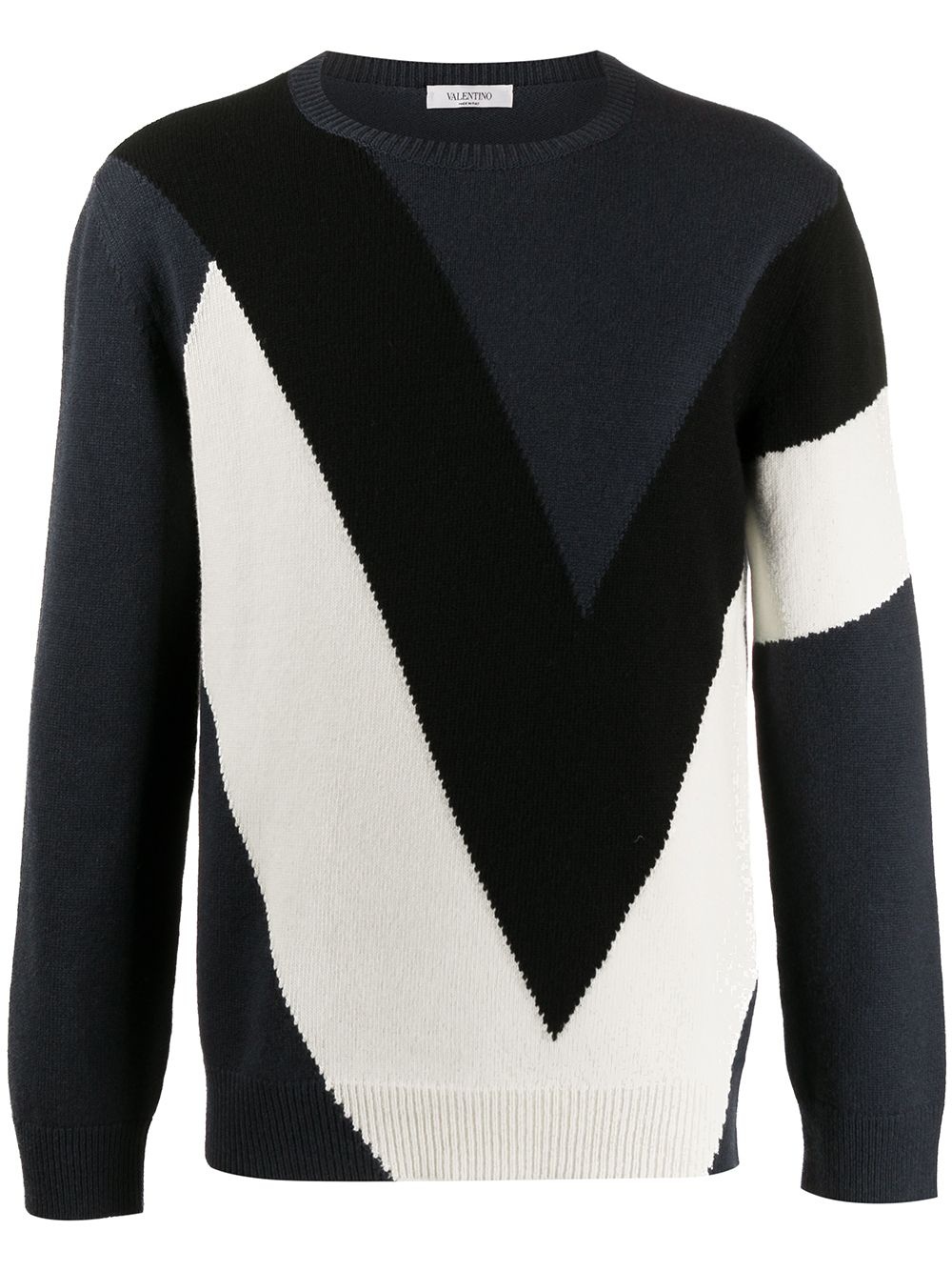 knitted colour block jumper - 1