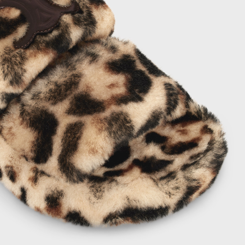 CELINE FUR SLIDES TRIOMPHE in Shearling 4